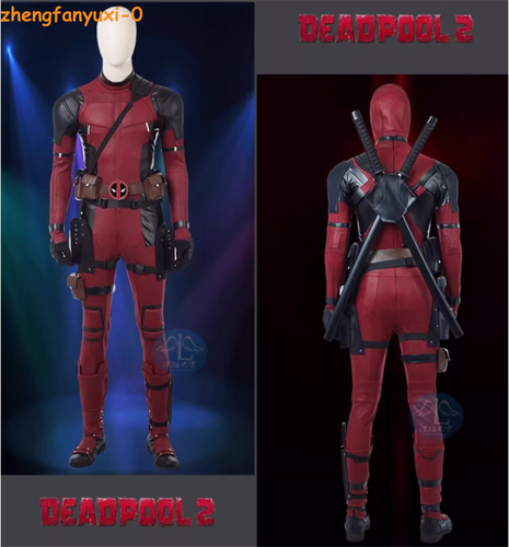 Deadpool Red Cosplay Costume Deadpool Suit Jumpsuit Halloween Accessories Shoes - Picture 5 of 18