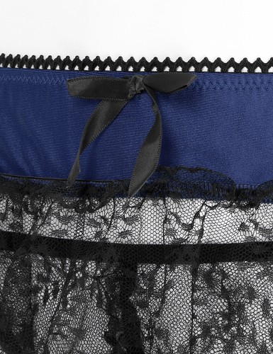 Männer Sissy Spitze Lingerie Set BH mit Mini Rock und String Slip Reizwäsche - Bild 41 von 72