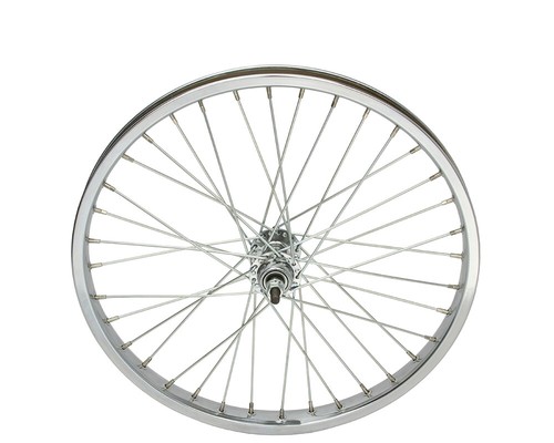 HEAVY DUTY BICYCLE 20" CHROME STEEL WHEEL 12G CRUISER LOWRIDER BMX Front / Back - Picture 5 of 11