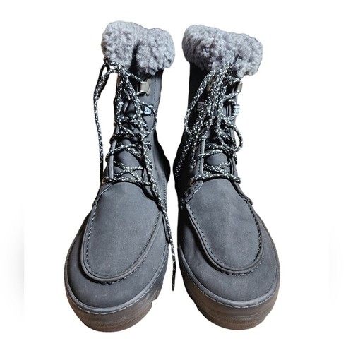 Sperry Top Sider NWOT Juneau Black Faux Suede Lace Up Hiking Boots Size 8 - Picture 2 of 11