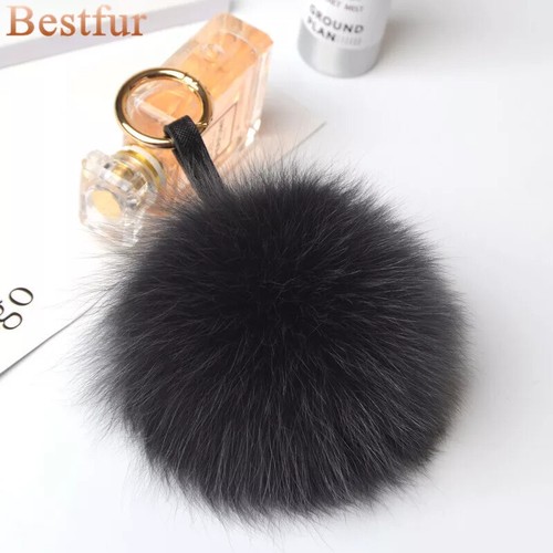 15 cm/6" Real Piel de Zorro Bola Pompón Bolso Dije Llavero Coche Teléfono Bolsa Colgante Regalo - Imagen 17 de 21