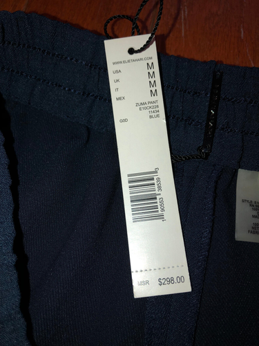NWT Elie Tahari ZUMA relaxed ruched leg elastic waist tie waist cargo pants blue - Picture 10 of 20