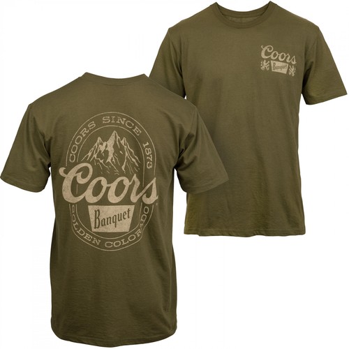 Coors Banquet Mountain Logo Front and Back Print T-Shirt Green - Bild 1 von 24