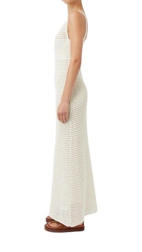 CAMILLA AND MARC Lapis Dress | Crocheted, Scoop Neck, White, Lined, Bust Detail - Picture 3 of 6
