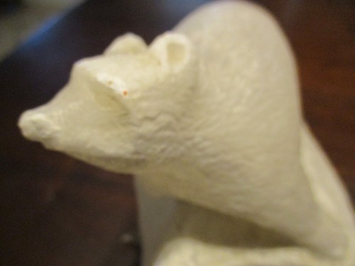 stoneware sculpture of a polar bear hand carved statue - Picture 9 of 9