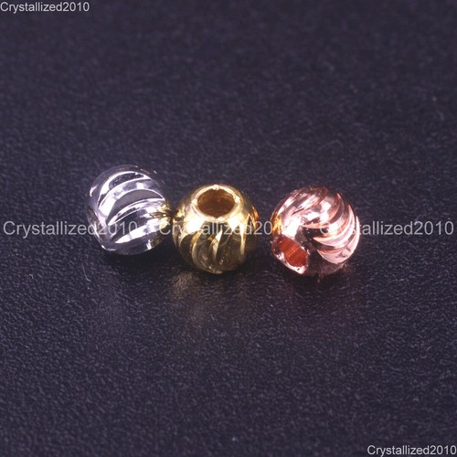 Solid Metal Round Carved Pumpkin Bracelet Necklace Connector Charm Spacer Beads - Picture 5 of 14