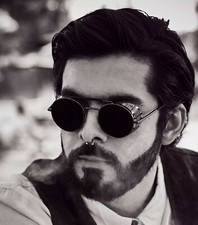 Retro Vintage Steampunk Sunglasses Black Grey Eyeglasses Perforated Side Hipster
