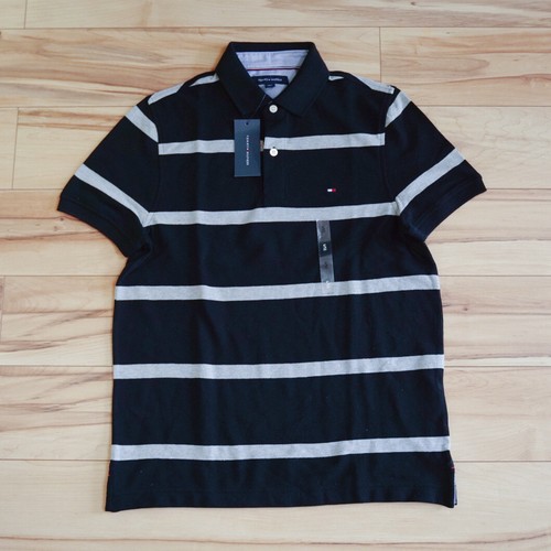 NWT Men's Tommy Hilfiger Short-Sleeve Mesh Striped Regular Fit Polo Shirt - Picture 34 of 60