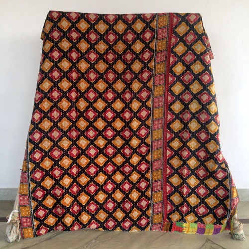 Handmade Vintage Throw Kantha Quilt Indian Blanket Ralli Gudari Bedspread Decor - Picture 5 of 21