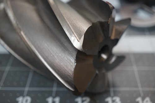 Brubaker 2.960" Diameter x 4" LOC HSS 6 Flute End Mill 7-3/4" OAL 2.0" Shank - Picture 2 of 6