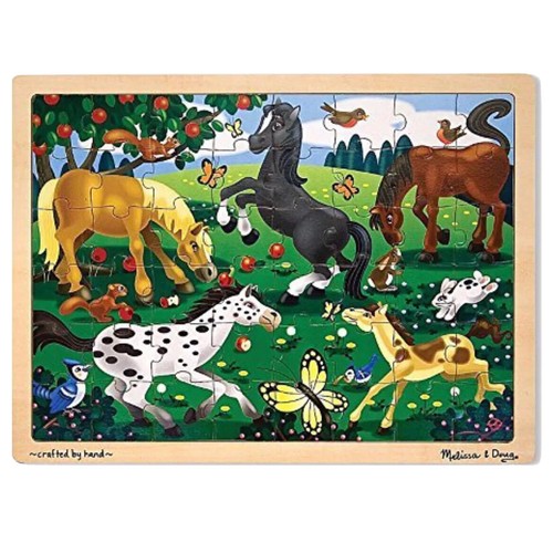 Melissa & Doug Frolicking Horses & Fairy Fantasy Tray Puzzles 2 x 48 Piece BN - Picture 2 of 6