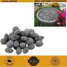 Landscape Lava Rocks Tumbled Black Pebbles Natural Gas Propane Fire Pit 20 Lbs