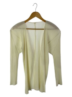 PLEATS PLEASE ISSEY MIYAKE Cardigan (thin)/3/polyester/ivory
