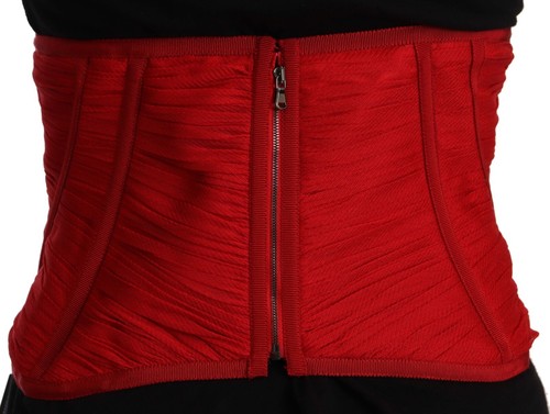 DOLCE & GABBANA Top Silk Red Corset Belt Stretch Waist Strap IT36/US2/XS $900 - Picture 5 of 9