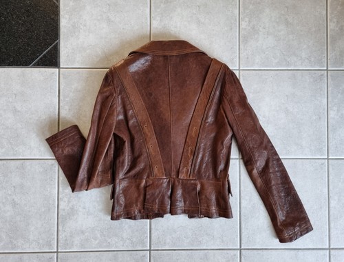 Edle Designer-Damenlederjacke von Dolce & Gabbana, cognacfarben, Gr.36 - Bild 7 von 8