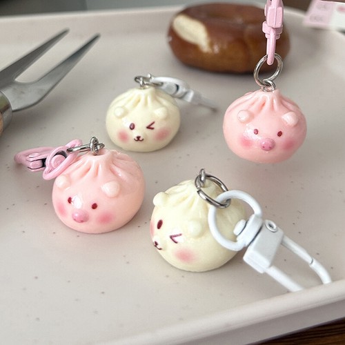 1PC Resin Simulation Xiaolongbao Keychain 3D Pig Bun Pendant For Girls Boys - Picture 3 of 10