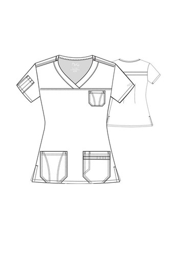 {2XL} Barco NrG Medical Uniform Scrub Top Yoke Lapover VNeck 3167X Wisteria - Picture 2 of 2
