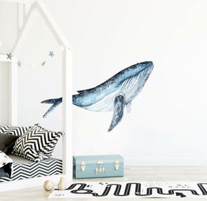 whale wall art nursery