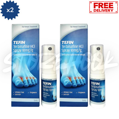 2x Tefin Terbinafine HCI Spray Fungal Treatment 10mg/g 15ml Free Shipping