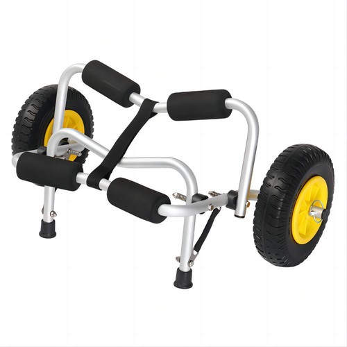 Kayak Boat Canoe Gear Dolly Cart Trailer Carrier Trolley Solid Tire Wheel Silver - Picture 4 of 10