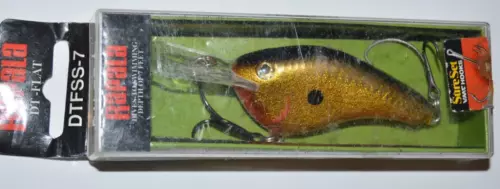 rapala dtfss-7 dives to 7' flat sided crankbait gold sureset hooks