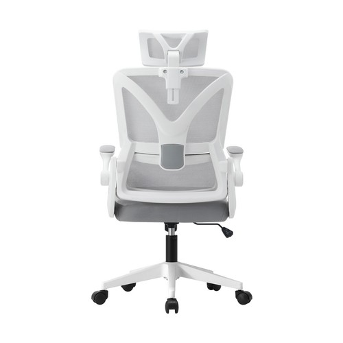 Oikiture Mesh Office Chair Adjustable Lumbar Support Reclining D-Shape White - Picture 9 of 10