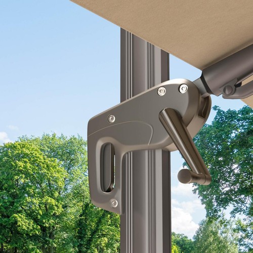 Sombrilla poliéster LED incluido con soporte 300cm funda caja de música pie giratorio - Imagen 137 de 252