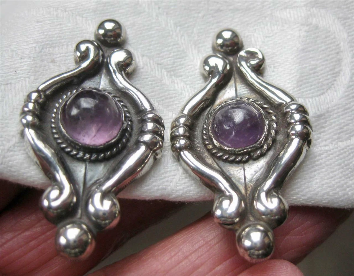 Amethyst store earrings ebay