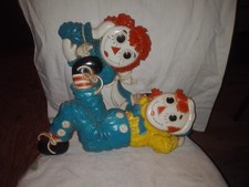1977 Raggedy Ann  Andy Plastic Wall Hangings. VINTAGE Bobbs-merrill Co Made In