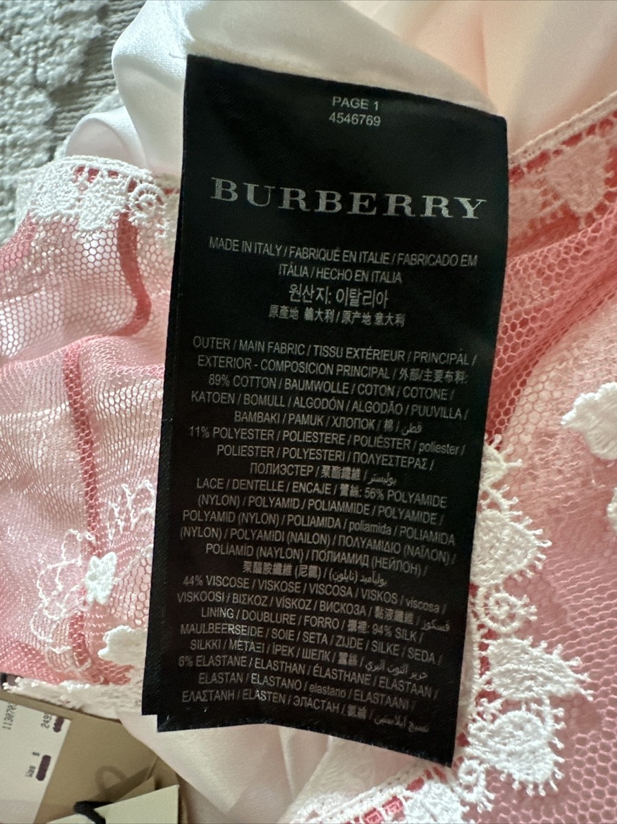 BURBERRY★素敵！Pink CHANTILLY Sleeveless Lace Dress Authentic NEW BURBERRY Women Pink CHANTILLY Sleeveless Lace