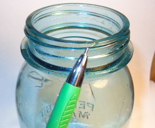 HTF VINTAGE OLD #13 BALL BLUE GLASS QUART 1923-1933 PERFECT MASON CANNING JAR - Picture 6 of 7