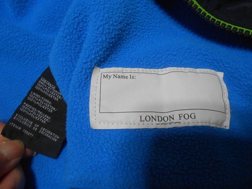 London Fog Boys Blue/Green Zip Up Hooded Jacket Size 6 Lined Rain Wind w/ pocket - Picture 12 of 16