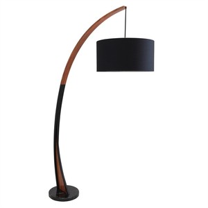 Details About Noah Mid Century Modern Floor Lamp With Walnut Wood Frame And Marble Base