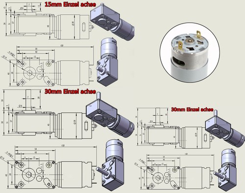 DC Motor 12V 24V Schnecken Getriebemotor 5RPM-125RPM Worm Gear Motor GW4058-545 - Bild 2 von 7