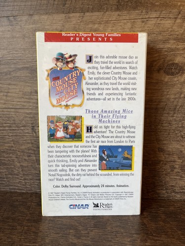 The Country Mouse And the City Mouse Adventures VHS New Sealed Readers Digest - Imagen 2 de 2