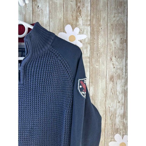 Tommy Hilfiger Boys Sweater Size XL 20 Navy Blue Pullover Knit Raglan Sleeves - Picture 3 of 7