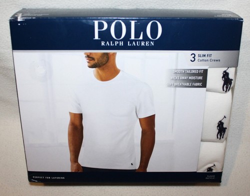 3 Polo Ralph Lauren SLIM FIT Crews Cotton T-Shirts Crew Neck Cotton Pack $49.50 - Picture 18 of 22