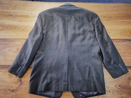 IZOD Men's Wool Blazer Jacket - Brown Herringbone Pattern - Size 44 - 100% Wool - Picture 13 of 15