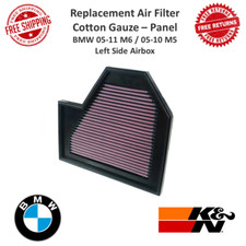 K&N Replacement High-Flow Air Filter Oiled Cotton Gauze Left Side For BMW M5/M6