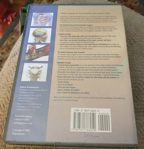 LWW'S HUMAN 3D ENCYCLOPEDIA AND ANATOMY ATLAS ON CD-ROM FOR WINDOWS - Picture 2 of 2
