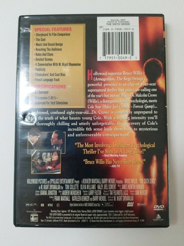 The Sixth Sense DVD Collector's Edition Bruce Willis 2000 - Picture 4 of 6