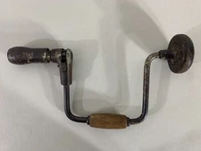 Vintage Bit Brace Antique Wood Handle Hand Crank Drill