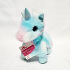 Mty Big Blue Sparkle Eyes Cotton Candy Color Unicorn 8" Plush Stuffed Toy Nwt.