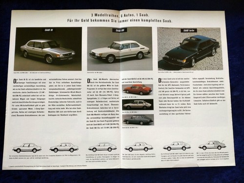 Saab 99 900 Turbo Prospekt ca. 1982 - Bild 3 von 3