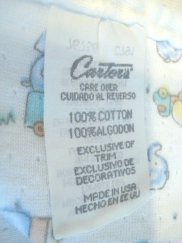 Vintage Carter's Infant Blanket White Soft Knit Gray Elephants Trucks - Picture 5 of 6