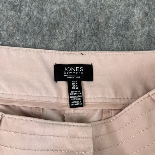 Pantalones de vestir Jones New York Signature para mujer talla 8 tiro medio rosa claro bolsillos - Imagen 7 de 13