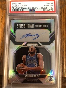 2022-23 Panini Prizm Sensational Signature Silver #SSJE Jaden Hardy PSA 10 Gem