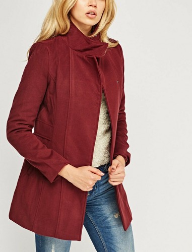 Women Fitted Autumn Winter Turn-down Collar Coat Double breast Jacket Sze 12-18 - Picture 15 of 16