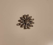 Vintage Silver and Crystal Flower Hair Clip