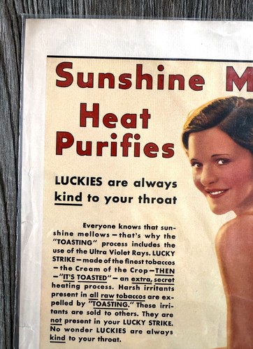 1931 Lucky Strike Zigarettenwerbung "It's Toasted" Sunshine Mellows - Vintage Tabak - Bild 5 von 6